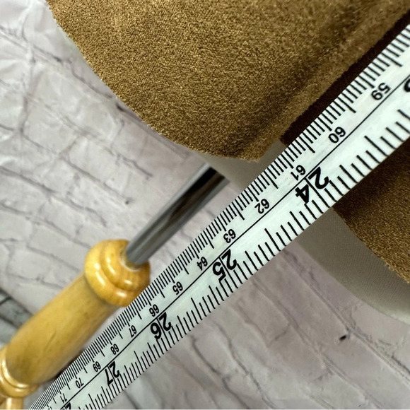 dana buchman faux suede draped open front cardigan sz large rich camel tan brown - Picture 4 of 9